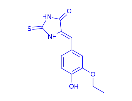 Molecular Structure of 329207-64-9 ((5Z)-5-[(3-ethoxy-4-hydroxyphenyl)methylidene]-2-thioxoimidazolidin-4-one)