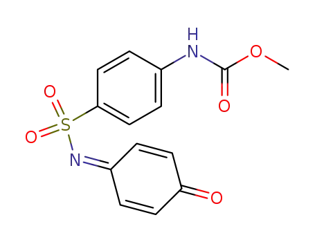 Molecular Structure of 89320-03-6 (Carbamic acid,
[4-[[(4-oxo-2,5-cyclohexadien-1-ylidene)amino]sulfonyl]phenyl]-, methyl
ester)