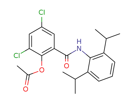 Molecular Structure of 39119-06-7 (Acetic acid 2,4-dichloro-6-(2,6-diisopropyl-phenylcarbamoyl)-phenyl ester)