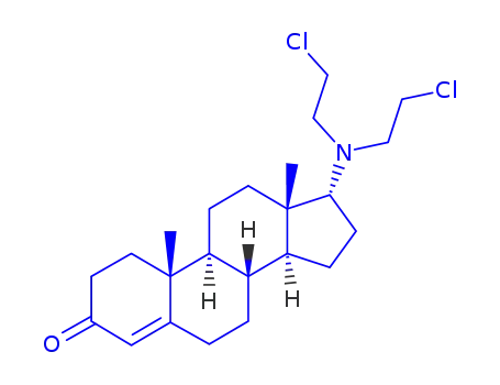 Molecular Structure of 33068-77-8 (17β-[Bis(2-chloroethyl)amino]androst-4-en-3-one)