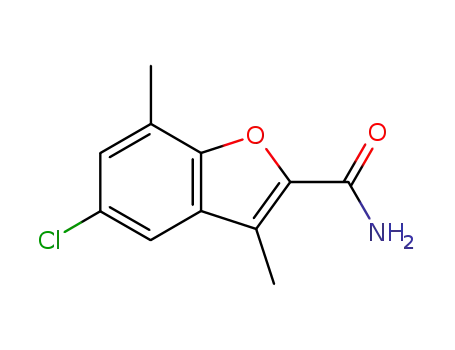 Molecular Structure of 35351-30-5 (5-Chloro-3,7-diMethylbenzofuran-2-carboxaMide)