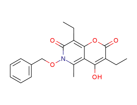 3,8-Diethyl-6-benzyloxy-4-hydroxy-5-methyl-2,7-dioxo-6,7-dihydro-2H-pyrano<3.2-c>-pyridin