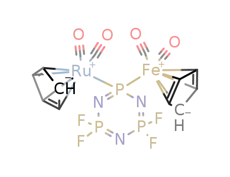 1-(dicarbonylcyclopentadienylruthenium-σ-3,3,5,5-tetrafluorocyclotriphos(P(V))azen-1-yl)dicarbonylcyclopentadienyliron