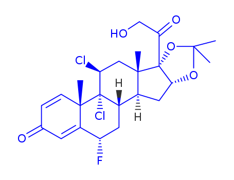 Pregna-1,4-diene-3,20-dione, 9,11-dichloro-6-fluoro-21-hydroxy-16,17-((1-methylethylidene)bis(oxy))-, (6alpha,11beta,16alpha)-