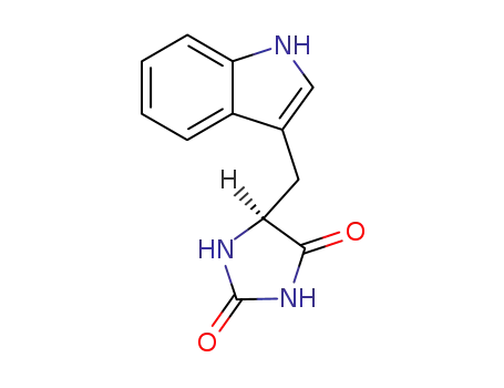 Molecular Structure of 40856-80-2 (2,4-Imidazolidinedione, 5-(1H-indol-3-ylmethyl)-, (S)-)