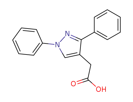 Molecular Structure of 40278-34-0 (1H-Pyrazole-4-acetic acid, 1,3-diphenyl-)