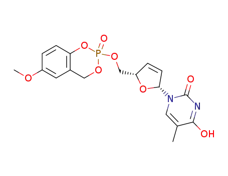 4-Hydroxy-1-[(2R,5S)-5-(6-methoxy-2-oxo-4H-2λ<sup>5</sup>-benzo[1,3,2]dioxaphosphinin-2-yloxymethyl)-2,5-dihydro-furan-2-yl]-5-methyl-1H-pyrimidin-2-one