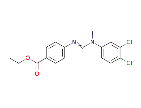 Benzoic acid, 4-[[[(3,4-dichlorophenyl)methylamino]methylene]amino]-,
ethyl ester
