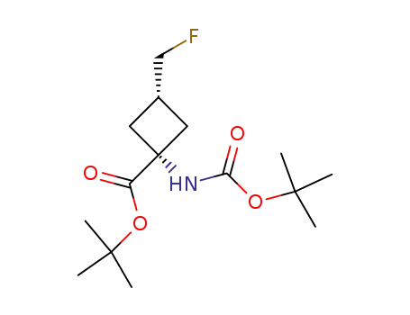 Molecular Structure of 439090-09-2 (syn-1-[N-(tert-butoxycarbonyl)amino]-3-fluoromethyl-1-cyclobutane-1-carboxylic acid t-butyl ester)