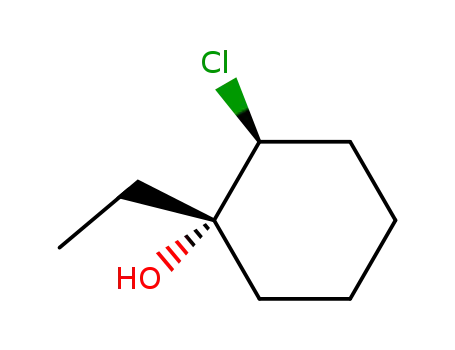 (+/-)-1-ethyl-2<i>t</i>-chloro-cyclohexan-<i>r</i>-ol