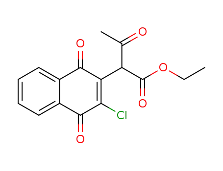 Molecular Structure of 4660-46-2 (ethyl 2-(3-chloro-1,4-dioxo-1,4-dihydronaphthalen-2-yl)-3-oxobutanoate)