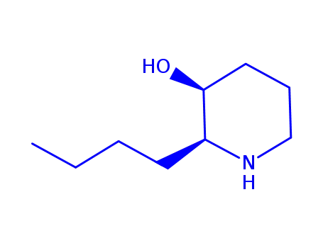 Molecular Structure of 473808-97-8 (3-Piperidinol, 2-butyl-, (2R,3S)- (9CI))