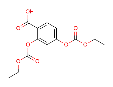 Molecular Structure of 866997-22-0 (2,4-bis-ethoxycarbonyloxy-6-methyl-benzoic acid)