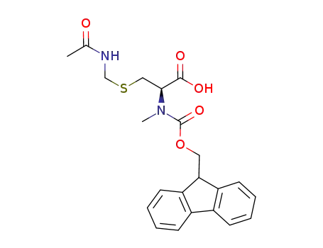 Molecular Structure of 481642-19-7 (L-Cysteine,
S-[(acetylamino)methyl]-N-[(9H-fluoren-9-ylmethoxy)carbonyl]-N-methyl-)