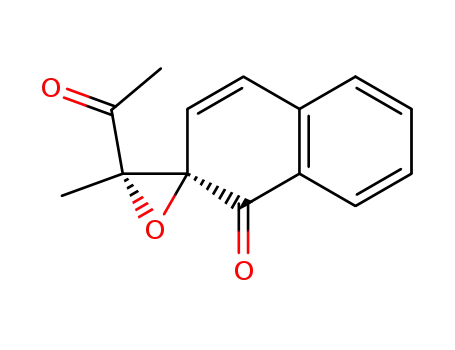 Molecular Structure of 129833-02-9 (Spiro[naphthalene-2(1H),2'-oxiran]-1-one,3'-acetyl-3'-methyl-, cis-(+)- (9CI))