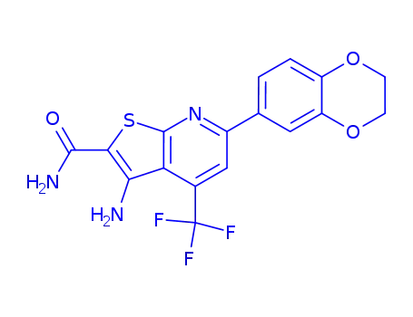 3-amino-6-(2,3-dihydro-1,4-benzodioxin-6-yl)-4-(trifluoromethyl)thieno[2,3-b]pyridine-2-carboxamide