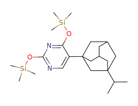 Molecular Structure of 263239-79-8 (5-(3-isopropyl-adamantan-1-yl)-2,4-bis-trimethylsilanyloxy-pyrimidine)