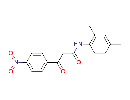 Molecular Structure of 62254-00-6 (Benzenepropanamide,N-(2,4-dimethylphenyl)-4-nitro-b-oxo-)