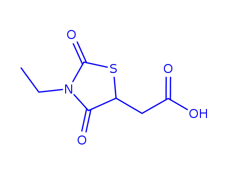 Molecular Structure of 499199-10-9 (5-Thiazolidineaceticacid,3-ethyl-2,4-dioxo-(9CI))