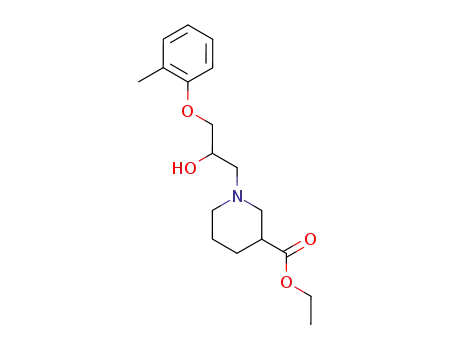 1-(2-hydroxy-3-<i>o</i>-tolyloxy-propyl)-piperidine-3-carboxylic acid ethyl ester