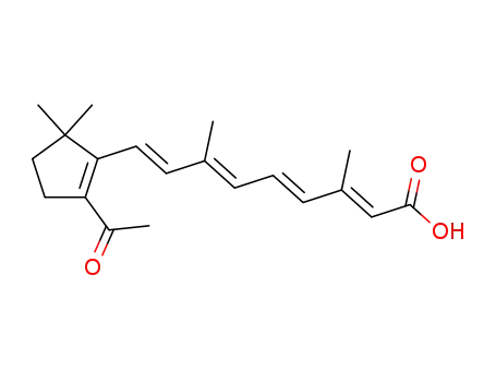 Molecular Structure of 50890-42-1 ((2E,4E,6E,8E)-9-(2-acetyl-5,5-dimethylcyclopent-1-en-1-yl)-3,7-dimethylnona-2,4,6,8-tetraenoic acid)