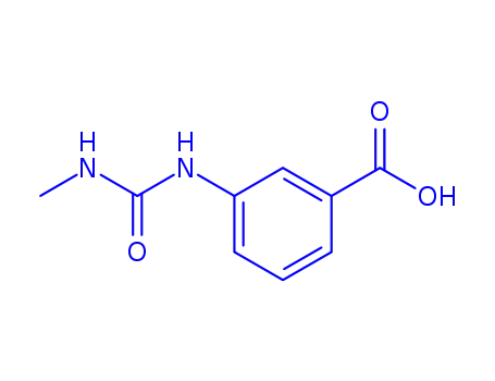 Molecular Structure of 501646-90-8 (Benzoic acid, 3-[[(methylamino)carbonyl]amino]- (9CI))