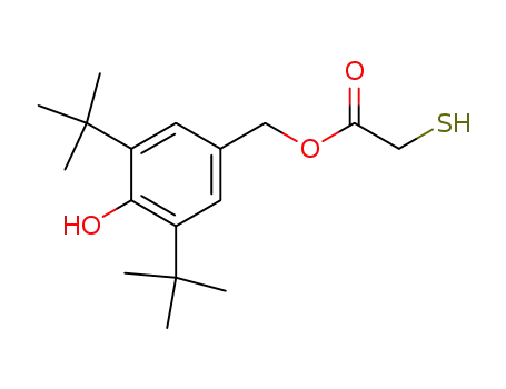 Molecular Structure of 63147-28-4 (Acetic acid, mercapto-,
[3,5-bis(1,1-dimethylethyl)-4-hydroxyphenyl]methyl ester)
