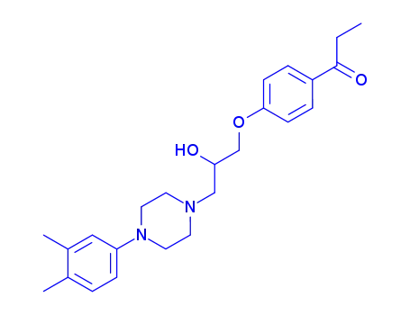 Molecular Structure of 63744-54-7 (1-[4-[3-[4-(3,4-Dimethylphenyl)-1-piperazinyl]-2-hydroxypropoxy]phenyl]-1-propanone)
