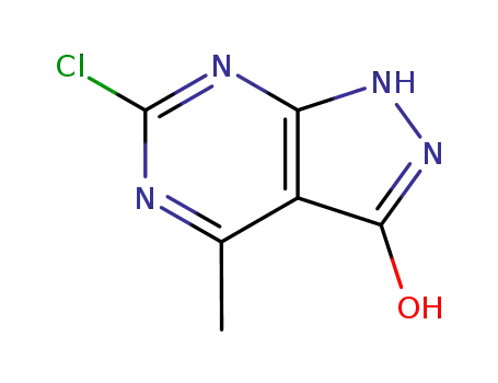 Molecular Structure of 62900-24-7 (3H-Pyrazolo[3,4-d]pyrimidin-3-one, 6-chloro-1,2-dihydro-4-methyl-)