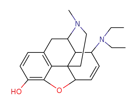Molecular Structure of 63732-55-8 (6,7-Didehydro-8β-diethylamino-4,5α-epoxy-17-methylmorphinan-3-ol)