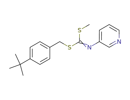 Molecular Structure of 51308-52-2 ((4-(1,1-Dimethylethyl)phenyl)methyl methyl-3-pyridinylcarbonimidodithioate)