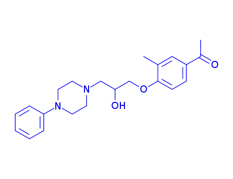 Molecular Structure of 63990-50-1 (4'-[2-Hydroxy-3-(4-phenylpiperazino)propoxy]-3'-methylacetophenone)