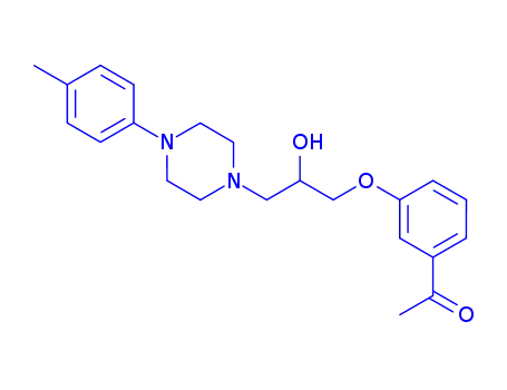 Molecular Structure of 63990-52-3 (3'-[2-Hydroxy-3-[4-(p-tolyl)piperazino]propoxy]acetophenone)