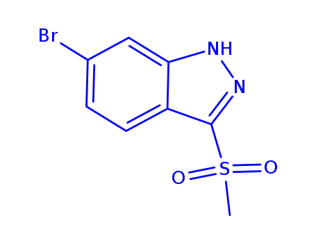 Molecular Structure of 651780-43-7 (1H-Indazole, 6-bromo-3-(methylsulfonyl)-)