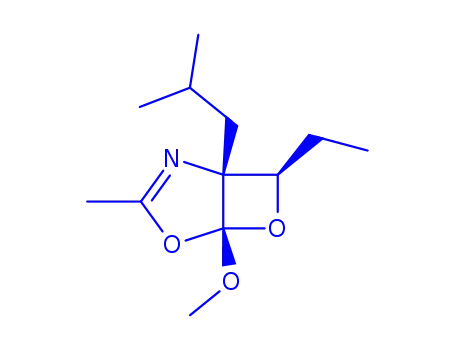 4,6-Dioxa-2-azabicyclo[3.2.0]hept-2-ene,7-ethyl-5-methoxy-3-methyl-1-(2-methylpropyl)-,(1R,5S,7R)-rel-(9CI)