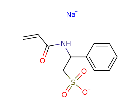 Molecular Structure of 89717-24-8 (Benzeneethanesulfonic acid, b-[(1-oxo-2-propenyl)amino]-,
monosodium salt)