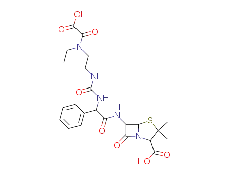 Molecular Structure of 64844-70-8 (6β-((<i>R</i>)-2-{3-[2-(ethyl-hydroxyoxalyl-amino)-ethyl]-ureido}-2-phenyl-acetylamino)-penicillanic acid)