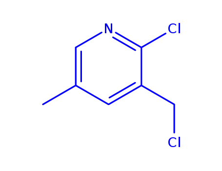 Molecular Structure of 518314-63-1 (2-Chloro-3-chloroMethyl-5-Methyl-pyridine)