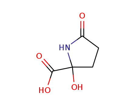 Molecular Structure of 52100-66-0 (Proline, 2-hydroxy-5-oxo-)