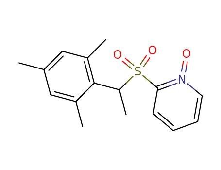 Molecular Structure of 60264-41-7 (Pyridine, 2-[[1-(2,4,6-trimethylphenyl)ethyl]sulfonyl]-, 1-oxide)
