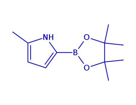 Molecular Structure of 676501-88-5 (1H-Pyrrole, 2-methyl-5-(4,4,5,5-tetramethyl-1,3,2-dioxaborolan-2-yl)-)