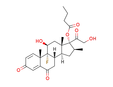 Molecular Structure of 82926-63-4 (9α-fluoro-11β,17α,21-trihydroxy-16β-methyl-1,4-pregnadiene-3,6,20-trione 17-butyrate)