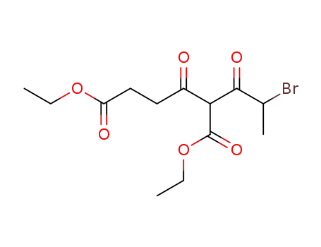 Molecular Structure of 52851-19-1 (2-(2-Bromo-propionyl)-3-oxo-hexanedioic acid diethyl ester)
