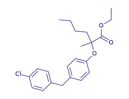 Molecular Structure of 71548-65-7 (ethyl 2-[4-(4-chlorobenzyl)phenoxy]-2-methylhexanoate)