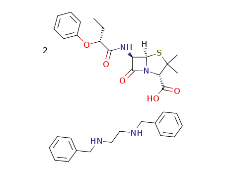 6β-((<i>R</i>)-2-phenoxy-butyrylamino)-penicillanic acid; <i>N</i>,<i>N</i>'-dibenzyl-ethane-1,2-diamine salt (2:1)