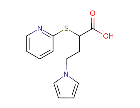 Molecular Structure of 160816-82-0 (2-(Pyridin-2-ylsulfanyl)-4-pyrrol-1-yl-butyric acid)