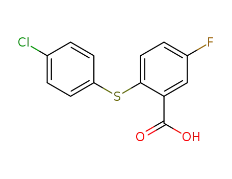 Molecular Structure of 56096-90-3 (Benzoic acid, 2-[(4-chlorophenyl)thio]-5-fluoro-)