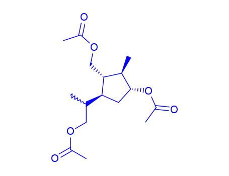 Molecular Structure of 56085-92-8 (4-(Acetyloxy)-2-[(acetyloxy)methyl]-β,3-dimethyl-1-cyclopentaneethanol acetate)