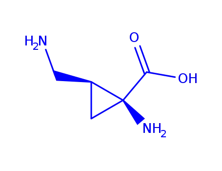 Molecular Structure of 565237-96-9 (Cyclopropanecarboxylic acid, 1-amino-2-(aminomethyl)-, (1S,2S)- (9CI))