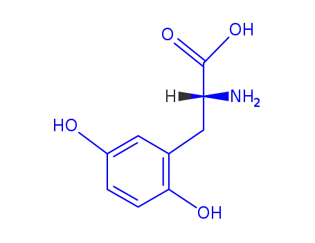 Molecular Structure of 60594-70-9 (2,5-Dihydroxy-D-Phenylalanine)